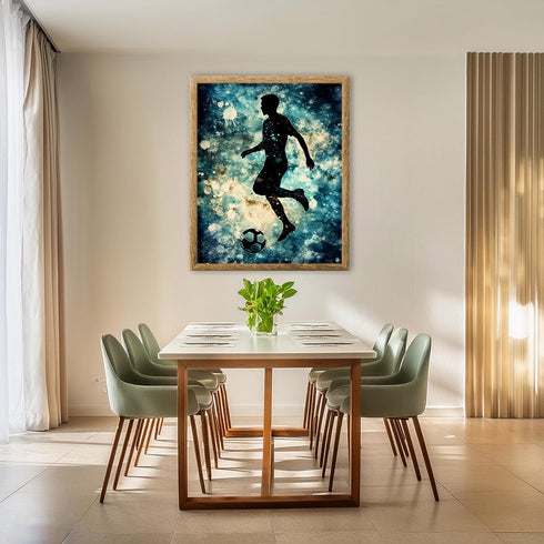 Posterizer 1 pcs-abstract galaxy background poster-soccer / football player-Sports & Hobby Art Gifts for sports fans Decor for Home & Office- unfr...