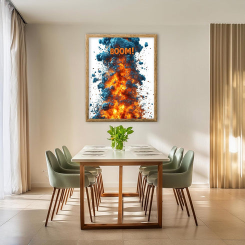 Posterizer 1 pcs-A comic book style explosion with the word BOOM -2-Art in Pop Style Gift for Superhero, Comic Book Fans Decor for Game Room or Ma...