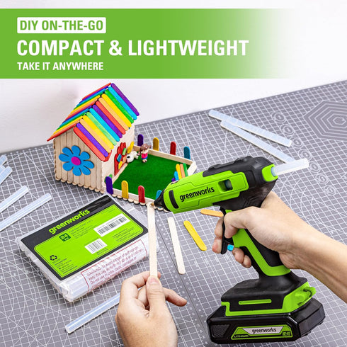 Greenworks 24Pcs Full Size Hot Glue Stick, 6" x 0.43" Clear All Temperature Stick for DIY Craft, Sealing and Repairing, Compatible with Most Glue ...