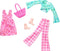 Barbie Fashion 2-Pack, Pink Dress, Green Top and Pink Pants, Boots, and Pink Purse...