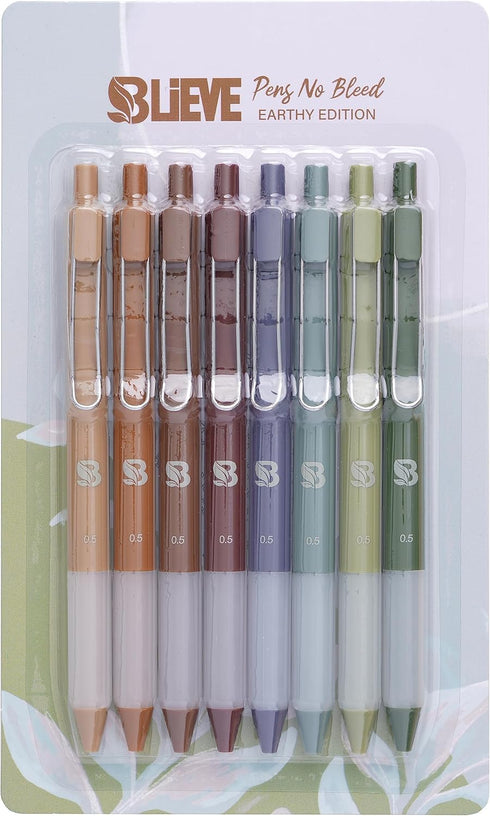 Gel Pens - Earthy, Matte Finish, Smooth Writing, No Bleed - For Journaling, Bible Notes, Drawing - Cute School Supplies, 8 Pack...