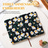 Fabric Notebook A6 Flower Embroidered Journal Daisy Printed Linen Hardcover Journal Pocket Ruled Notebook Blank for Women Girls Gifts Office and S...
