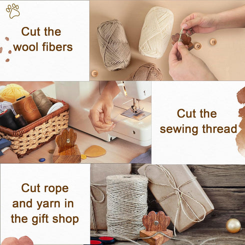 Savina Thread Cutter for Sewing, Table Top Yarn Cutter with Stand Blade Saver. Ideal for Quilting Projects, Wooden Sewing Tools DIY Craft. (1Pcs)...
