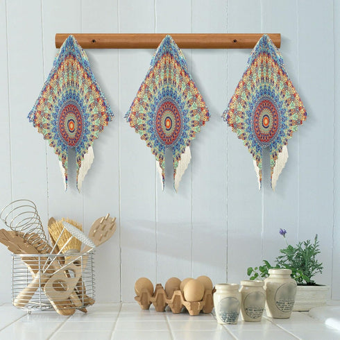 Kcldeci Round Mandala Mosaic Tile Style 6 Pack Dish Cloths for Washing Dishes Kitchen Dishcloth Microfiber Dish Towel Rags Absorbent Reusable Clea...