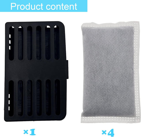 Xcivi Replacement Activated Charcoal Odor Removing Air Filters DustBins Deodorizer, Compatible with Trash Cans 8 Gallon and Larger (4Filters +1Com...
