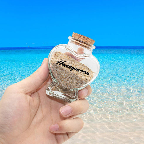 Honeymoon Sand Keepsake Jar - Honeymoon Gifts for Newlyweds Couple,Wedding,Engagement Vacation Travel - Wedding Gifts for Couple with Unique Roman...