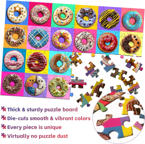 Puzzles for Kids Ages 4-8-10 Boys Girls, Colorful Donuts 100 Piece Puzzle Children Learning Educational Toys Gifts for 4, 5, 6, 7, 8-10 Years Old...