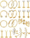 YADOCA 24PCS 16G Cartilage Earring for Women Men Surgical Steel Cartilage Stud Earring Hoop Set Lip Rings CZ Opal Hypollergenic Screw Back Earring...