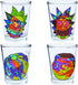 Silver Buffalo Rick and Morty Colorful Abstract Faces 4 Pack Mini Glass Set, 1.5 Ounces...
