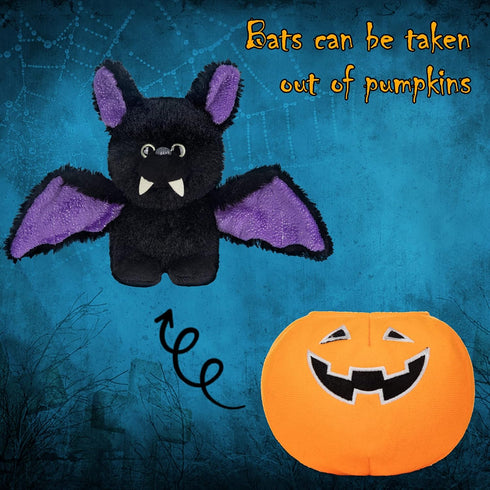 My OLi Plush Pumpkins Stuffed Bat Plush Toy Pumpkins with Removable Bat Glow in The Dark Toy Gifts for Kids Baby Toddler...