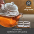 Creano glass teapot 54oz (1600ml), tea maker with integrated stainless steel infuser and glass lid, ideal for preparing loose teas, drip-free, all...