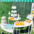 2Pcs Rectangle Iron Cupcake Serving Tray Fruit Dessert Plates for Party Anniversary Wedding Christmas Baby Shower (White)...