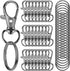 50PCS Metal Lobster Claw Clasp with Key Rings, 25PCS Keychains Clips Hooks and 25PCS Key Chain Rings, Keychain Accessories, Keychain Rings Making ...
