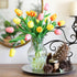 FiveSeasonStuff 15 Stems Real Touch Artificial Tulips – Lifelike Faux Flowers for Home, Weddings, Gifts & Spring Floral Décor (Festive Bloom – Ora...