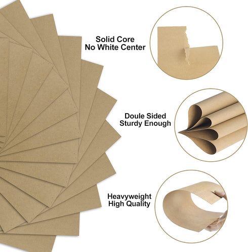 Brown Kraft Cardstock - 8.5'' x 11'' 92lb Cover Card Stock Heavyweight Paper Perfect for Scrapbooks, Art, Crafts, Business Cards 25 Sheets 250g UA...