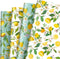 Generic AnyDesign 12 Sheets Summer Lemon Wrapping Paper - Not Roll - Watercolor Lemon Flowers Gift Wrap Paper Bulk Folded Flat Art Paper for Summe...