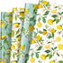 Generic AnyDesign 12 Sheets Summer Lemon Wrapping Paper - Not Roll - Watercolor Lemon Flowers Gift Wrap Paper Bulk Folded Flat Art Paper for Summe...