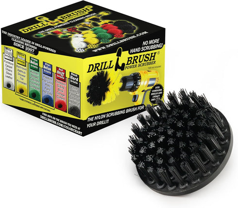 Ultra Stiff 4-Inch Electric Spin Scrubber: Industrial Cleaning Supplies for BBQ, Oil Stains, Rust, Metal, Concrete, Grates, Smoker, Griddle, Outdo...