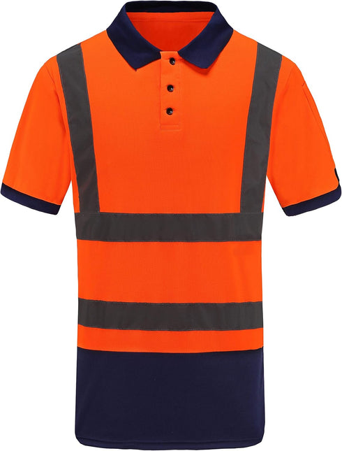 Reflective Gear Polo Shirt Safety Short Sleeve Polo Shirt Orange 3XL...