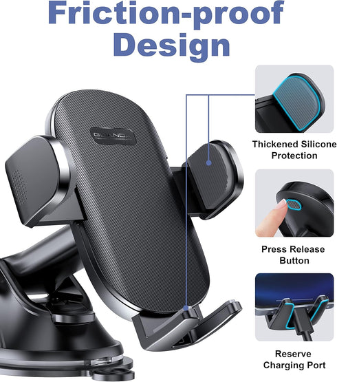 Universal Car Phone Holder Mount for Dashboard Windshield, Military Hands-Free Cell Phone Stand Automobile Cradles Truck Accessories Fit for All i...