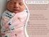 Baby Receiving Blanket Swaddle Blanket Infant Wrap with Matching Headband Beanie and Name Card (Pink and Purple)...