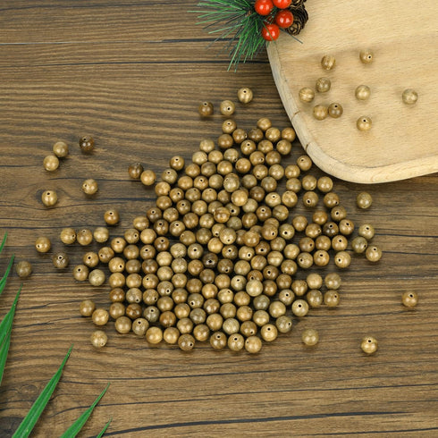 200pcs 6mm Natural Sandalwood Round Beads Gorgeous Craft Handmade Polished Spacer Mala Pray Beads with Elastic Cord for Bracelets DIY Rosary Tasbi...
