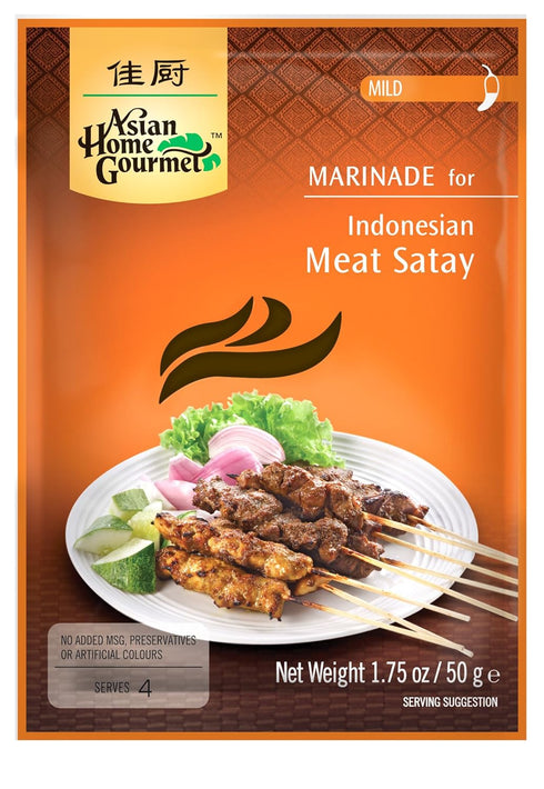 Asian Home Gourmet Indonesian Satay (Mild), 1.75-Ounce Packages (Pack of 3)...