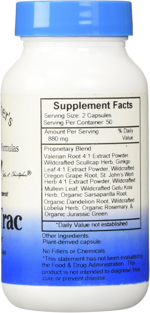 Christopher's Original Formulas MindTrac Formula, Natural Mood Support & Memory Supplements 100 Caps...