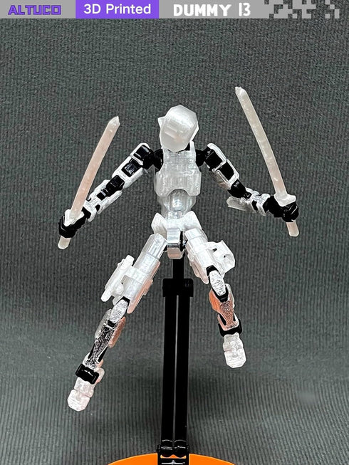 (Assembly Completed) 5.5 Inch T13 Action Figure with Lots of Weapons,3D Printed Multi-Jointed Movable Transparent Dummy 13 Toy...