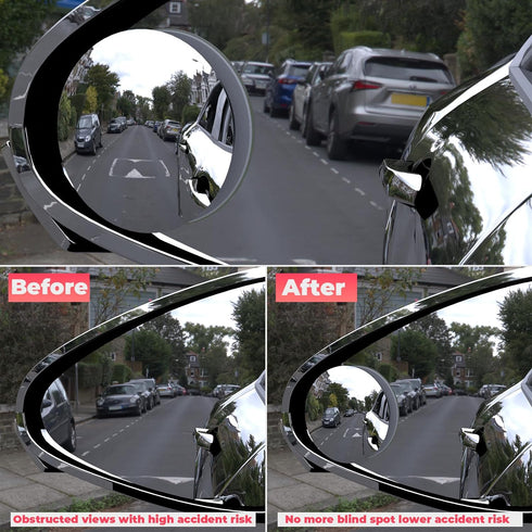 2pcs Round Blind Spot Mirror for Car, Car Blind Spot Frameless Convex HD Glass BlindSpot Mirrors Side Mirror, Rear View Mirror with Wide Angle Adj...