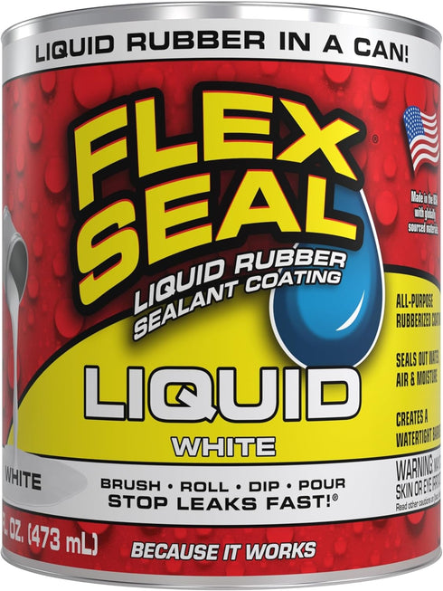 Flex Seal Liquid, Rubber Coating Sealant, Waterproof, Flexible, Breathable, and UV Resistant, Roof Repair, Basements, RV, Campers, Trailers, Marin...