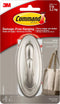 3M Command 17053BN Traditional Plastic Hook, Large, Brushed Nickel...