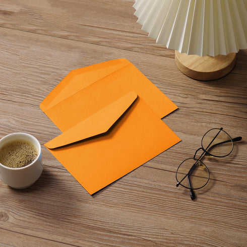 50 Pack Orange Envelopes 5-1/5 x 7-1/5 Envelopes A7 Invitation Envelopes for Personalize Gift Cards, Wedding, Baby Shower, Mailing, Birthday Party...