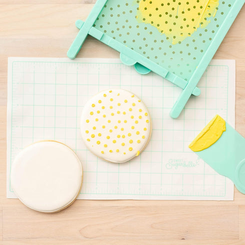 Sweet Sugarbelle Stencil Snap Holds Stencils from 3x3 to 5x9 Inches, includes Magnetic Frame, Silicone Mat, & Icing Spreader, Baking, Cooking, Coo...