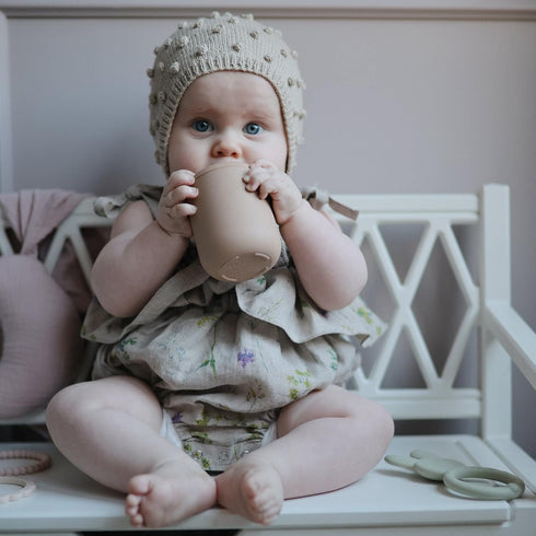 mushie 100% Silicone Baby Sippy Cup | 6 Months+ (Natural)...