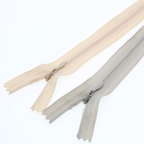 16 Inch Invisible Zippers Beige Grey Color 40.64 cm Closed End Nylon Coil Hidden Zipper for Sewing Craft Dress Pillow Bag Sofa Cushion Mixed 10 PC...