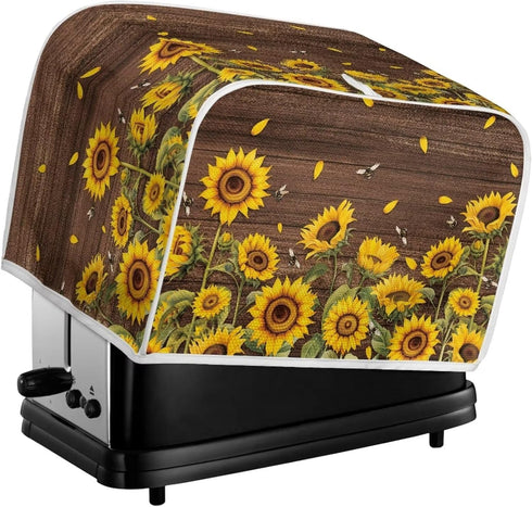 Sunflower Print Toaster Cover Dustproof Bread Maker Cover Toaster Accessories, Universal 2 Slice Oven Cover Appliance Cover Toaster Dust, Washable...