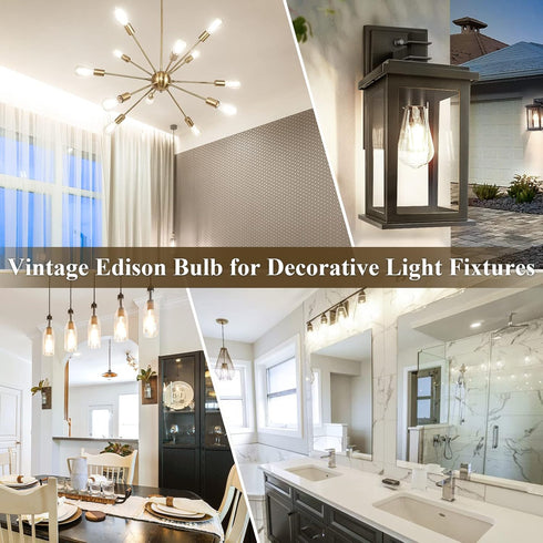 DiCUNO LED Edison Bulb 60 Watt Equivalent, Daylight White 4500K, Dimmable Edison Bulbs ST64, Antique LED Filament Bulb for Kitchen Lighting, 700 L...