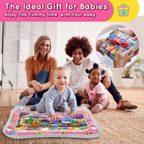 Infinno Tummy Time Water Mat for Babies, Baby Toys for 3 6 9 Months Girls and Boys Sensory Development, Great Gift Idea for Newborns...