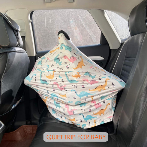 Multi-use Carseat Covers Breastfeeding Cover - Car Seat Covers for Babies, Stretchy Carseat Canopy Cover, Boys and Girls Shower Gifts (Colours Din...