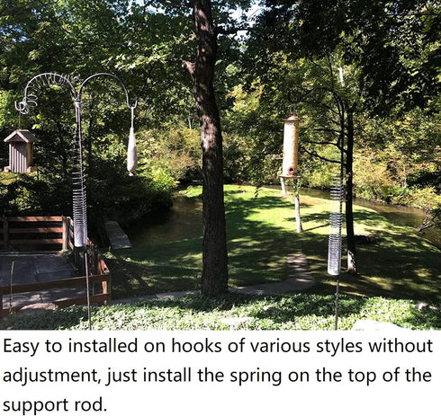 2 Pieces Squirrel Proof Metal Spring Barrier Device Spring Guard Baffle Accessories Outdoor Bird Feeder Protects Hanging Spring Type Coil Poles Ra...