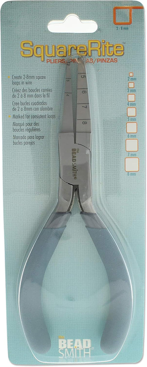 The Beadsmith Square Rite Pliers - Create Consistent Square Shapes in 2-8mm Diameters – Wire Working Tool for Jewelry Making, Wire Pieces for Find...