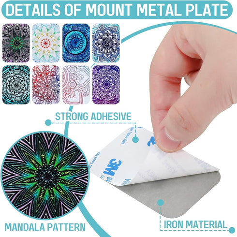 Weewooday 8 Pcs Phone Magnet Car Metal Plate Mount Metal Plate for Cell Holder Magnetic Car Mount Compatible with Magnetic Car Mounts Replacement ...