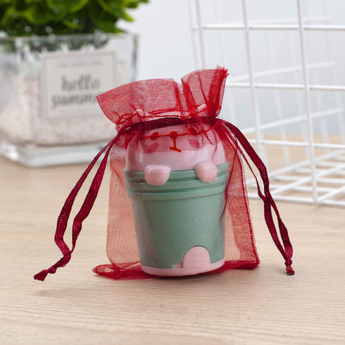 100pcs Red Organza Gift Pouches - 2x3 Inch Sheer Drawstring Bags for Jewelry, Wedding, Party & Christmas Favor Gifts...