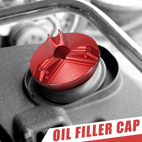 Motoforti Engine Oil Filler Cap Oil Filler Plug Cover Red for Yamaha YZF-R6S YZF-R6 YZF-R3 YZF-R125 YZF-R1 FZ750 FZ600...