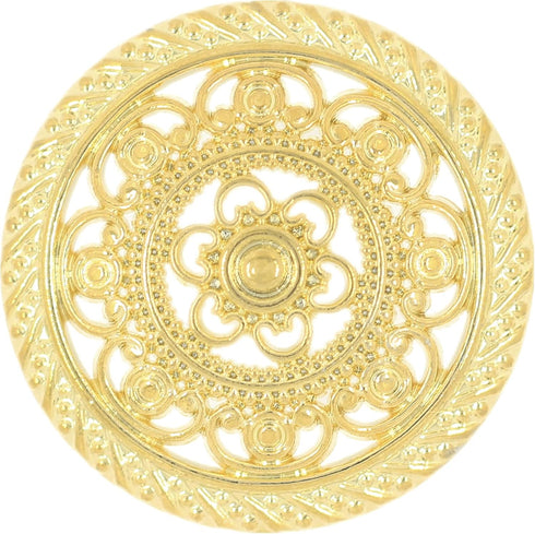 Bezelry 8 Pieces Metal Lacework Filigree Metal Shank Buttons. 30mm (Gold)...