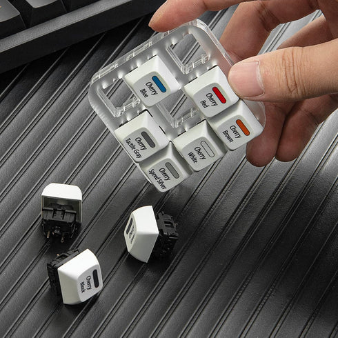 Cherry MX Key Switch Tester Mechanical Keyboard Sampler Switch Testing Tool Kit, with Puller and O Rings (9-Key Printed PBT Keycap)...