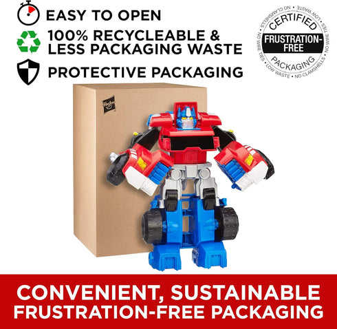 Transformers Playskool Heroes Rescue Bots Optimus Prime, Converting Toy Robot Action Figure, Ages 3 and Up...