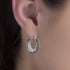 Oxidized Sterling Silver Beaded Texture Oval Black Hoop Earrings for Women...