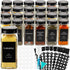 AISIPRIN 24 Pcs Glass Spice Jars with 398 Labels, 4oz Empty Square Spice Containers Seasoning Bottles - Shaker Lids, Funnel, Brush and Marker Incl...